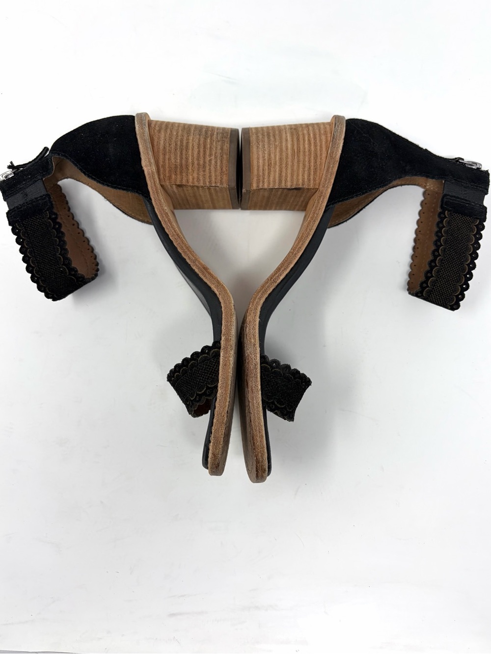 Frye Brielle Scallop Leather Back-Zip Sandals 8.5 - Picture 5 of 9